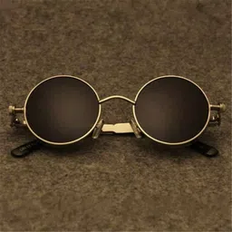 sunglance UV Protection, Mirrored, Toughened Glass Lens Oval, Round Sunglasses (Free Size) image 4