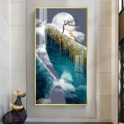 the next decor Frosted Heights Glass Finish Vertical Wall Art-picture-14
