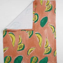 ratan cart TARAN LIVING Peach 3 Pieces Printed Cotton Kitchen Towels image 2