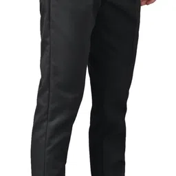 ardlor Men Regular Fit Black Cotton Blend Trousers image 4