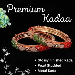 NMII Set of 2 Kundan Mirror & CZ-Studded Bangles image 3