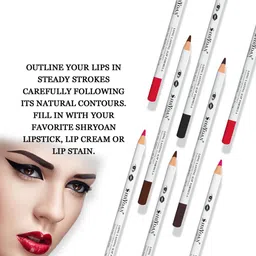 SHRYOAN Set Of 4 Long Lasting iLip Formula Lipliner & Eyeliner Pencil - Shades 6+7+16+22 image 3