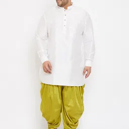 VASTRAMAY Men Plus size  White Kurta image 2