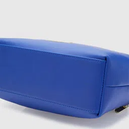 Caprese Structured Leather Sling Bag With Floral Embroidered Detail image 3