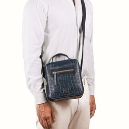 Hidesign Men Textured Leather Messenger Bag-picture-18