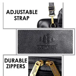 THE CLOWNFISH Unisex Black Messenger Bag image 3