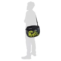 Harissons Unisex Yellow & Black Printed Messenger Bag image 5