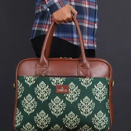 THE CLOWNFISH Unisex Green & Brown Printed Messenger Bag image 5