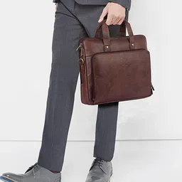 THE CLOWNFISH Unisex Brown Printed Messenger Bag image 2
