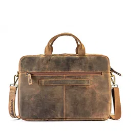 Picco Massimo Unisex Tan Laptop Messenger Bag image 5