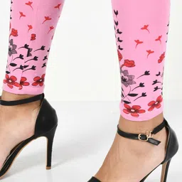 BAESD Pack Of 3 Bottom Printed Slim-Fit Cotton Lycra Churidar Length Leggings image 3