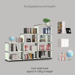 furure 9 Layer Multipurpose Portable l SpaceSaving Cloth/Shoe/Books Shelf Home & Office Metal Open Book Shelf image 2