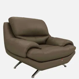 durian Clarkson Leatherette 1 Seater Sofas in Grey Colour image 3
