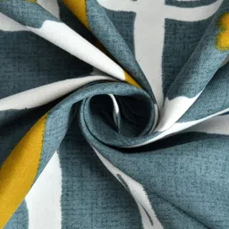 UrbanArts Teal & White Geometric 180 TC Single Bedsheet with 1 Pillow Covers image 2