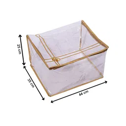 Kuber Industries Transparent & Gold-Toned Solid Saree Organisers image 3