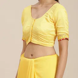 RAJGRANTH Red & Yellow Bandhani Ready to Wear Bandhani Saree image 5