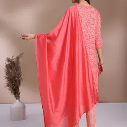 Anouk Floral Embroidered Regular Straight Kurta with Trousers & Dupatta image 2
