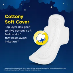 stayfree Secure Nights|Cottony Comfort|Upto 100% leakage protection|Odour Control Sanitary Pad image 5