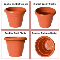 Kuber Industries Orange 3 Pieces 2 Layered Planters image 5