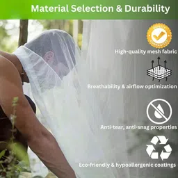 privine Polyester Adults Washable double bed /queen bed 6X7 feet without stand machhardani/mosquito net hanging Mosquito Net image 4