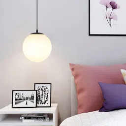 areezo Doom Shaped Milky Globe pendant for decoration(Bulb not included) Pendant Lamp Ceiling Lamp image 4