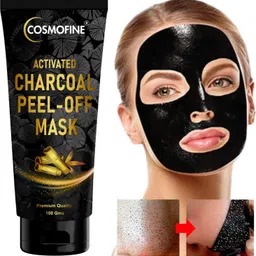cosmofine Activated Charcoal Peel Off Mask, Deep Cleansing, Blackhead & Whitehead Removal image 1