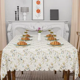 Kuber Industries Cream-Coloured Set of 2 Ethnic Motifs Anti-Skid 6-Seater Table Cover image 5