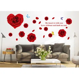 indian royals INDIAN ROYALSRed & Blue Floral Printed Self-Adhesive & Durable Wall Sticker-picture-10