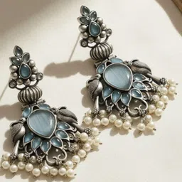 VIVAZS Peacock Shaped Drop Earrings image 5