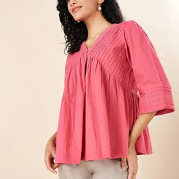 AKKRITI BY PANTALOONS Women Embroidered Cotton Top-picture-10