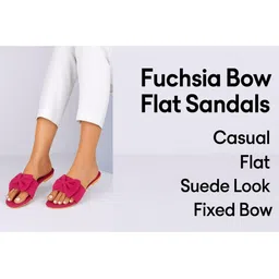 Red Flamingo Women Open Toe Flats with Bows image 5