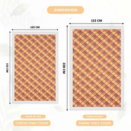 Aura Gold-Toned Set of 2 Geometric Printed Plastic 6-Seater Table Cover image 2