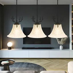 KINIS Transparent & Black Textured Quirky Ceiling Lamp image 5