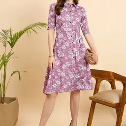 Mast & Harbour Women Floral Printed Shirt Dress-picture-40