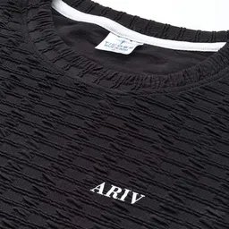 ATLANS Pack of 2 Self Design Round Neck Regular Fit T-shirt image 2