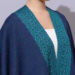 Anouk Blue Ethnic Motifs Printed Open Front Shrug image 3