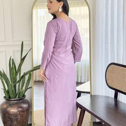 URMIR FASHION Women Floral Embroidered Regular Thread Work Kurta with Trousers & With Dupatta image 2