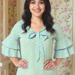 KYVO Women Print Flared Sleeve Top-image-30