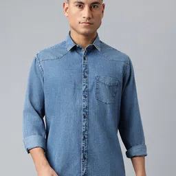 Richlook Men Comfort Spread Collar Solid Cotton Casual Shirt image 1