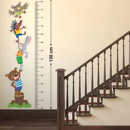 LANSTICK Brown & Grey Animals With Height Chat Printed Wallsticker image 3