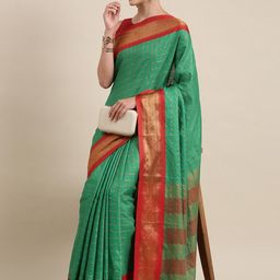 LeeliPeeri Designer Checked Zari Saree-picture-17