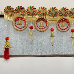 Nutts Red Lace With Small Bell Hanging Bandhanwar image 2