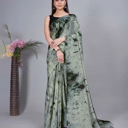HERE&NOW Tie and Dye Pure Chiffon Ready to Wear Jamdani Saree-image-47
