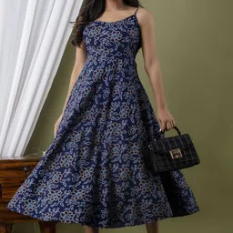 Demirner Floral Print Fit & Flare Midi Dress image 2