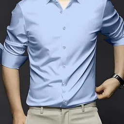 Deelmo Men Textured Spread Collar Casual Shirt image 5
