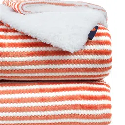 bsb home Orange & White Heavy Winter 500 GSM Single Bed Blanket-picture-37