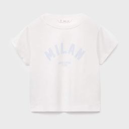 Mango Kids Girls Typography Printed Pure Cotton T-shirt-picture-8
