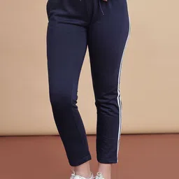 V-Mart Women Striped Mid-Rise Regular Fit Trousers-image-86