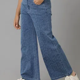 UNDER FOURTEEN ONLY Girls Regular Fit Mid-Rise Low Distress Light Fade Cotton Jeans image 4