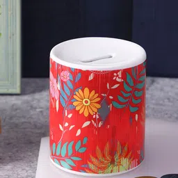 PENTADECO Red & Blue Floral Printed Reusable Piggy Bank image 3